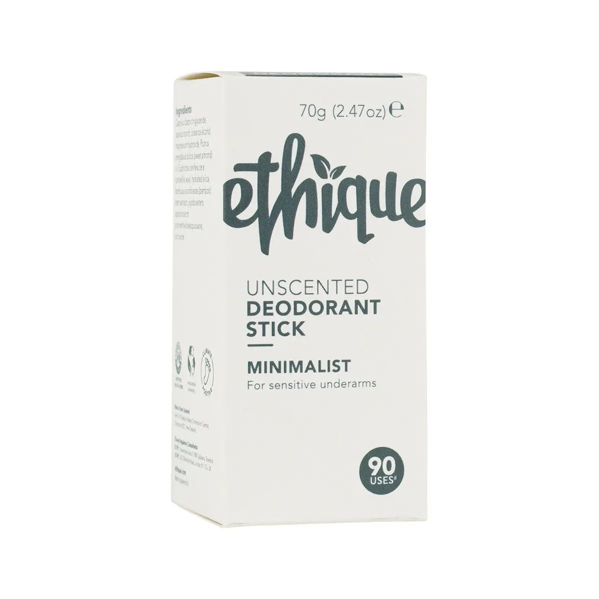 ETHIQUE Solid Deodorant Stick Minimalist - Unscented 70g ETHIQUE