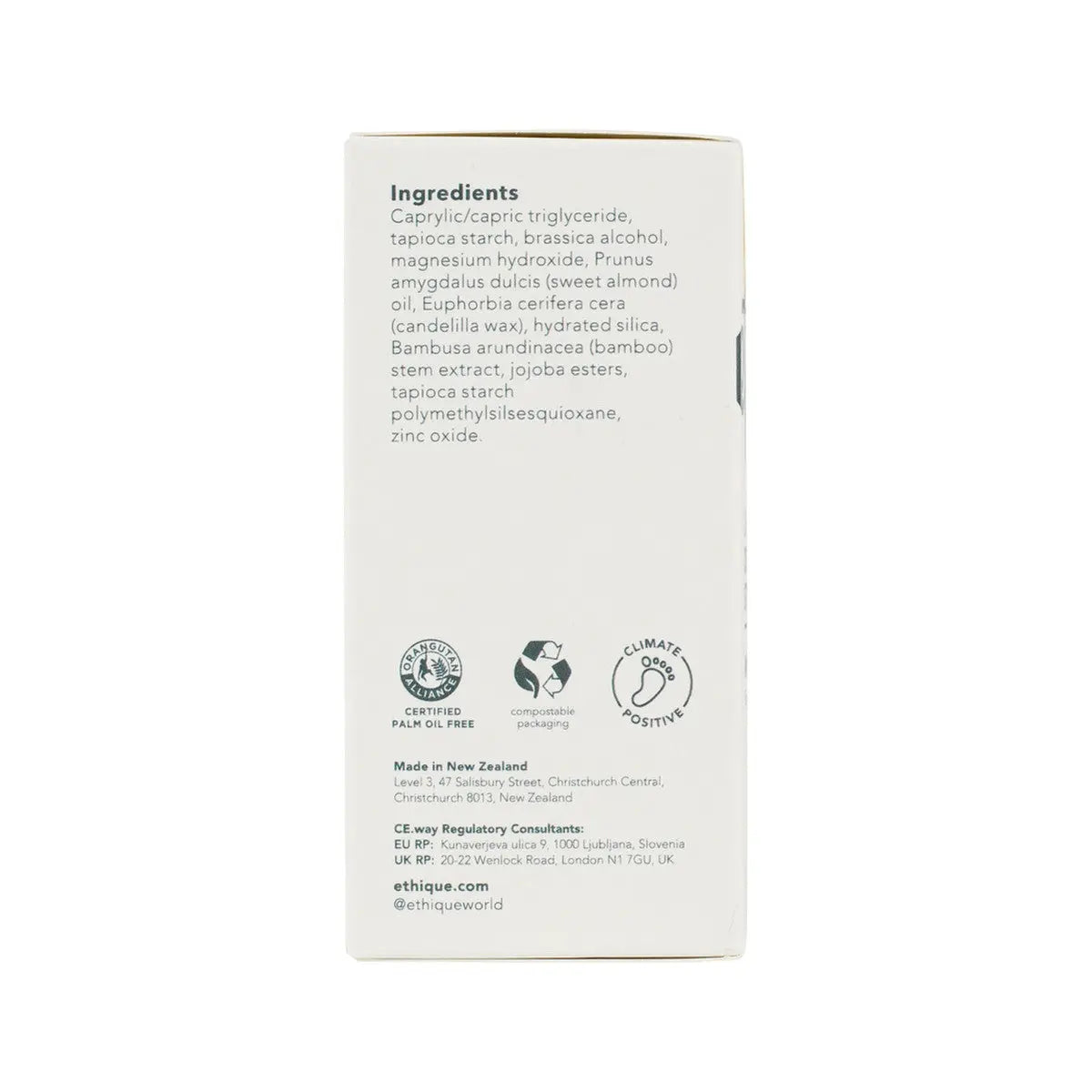 ETHIQUE Solid Deodorant Stick Minimalist - Unscented 70g ETHIQUE