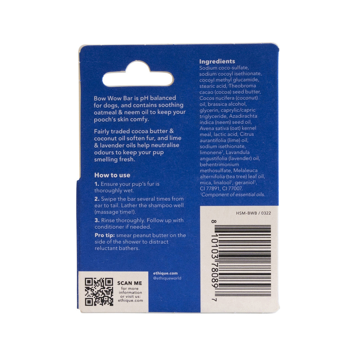 Ethique Dog Bar Shampoo Solid Bow Wow Bar 15g - Cutprice Online