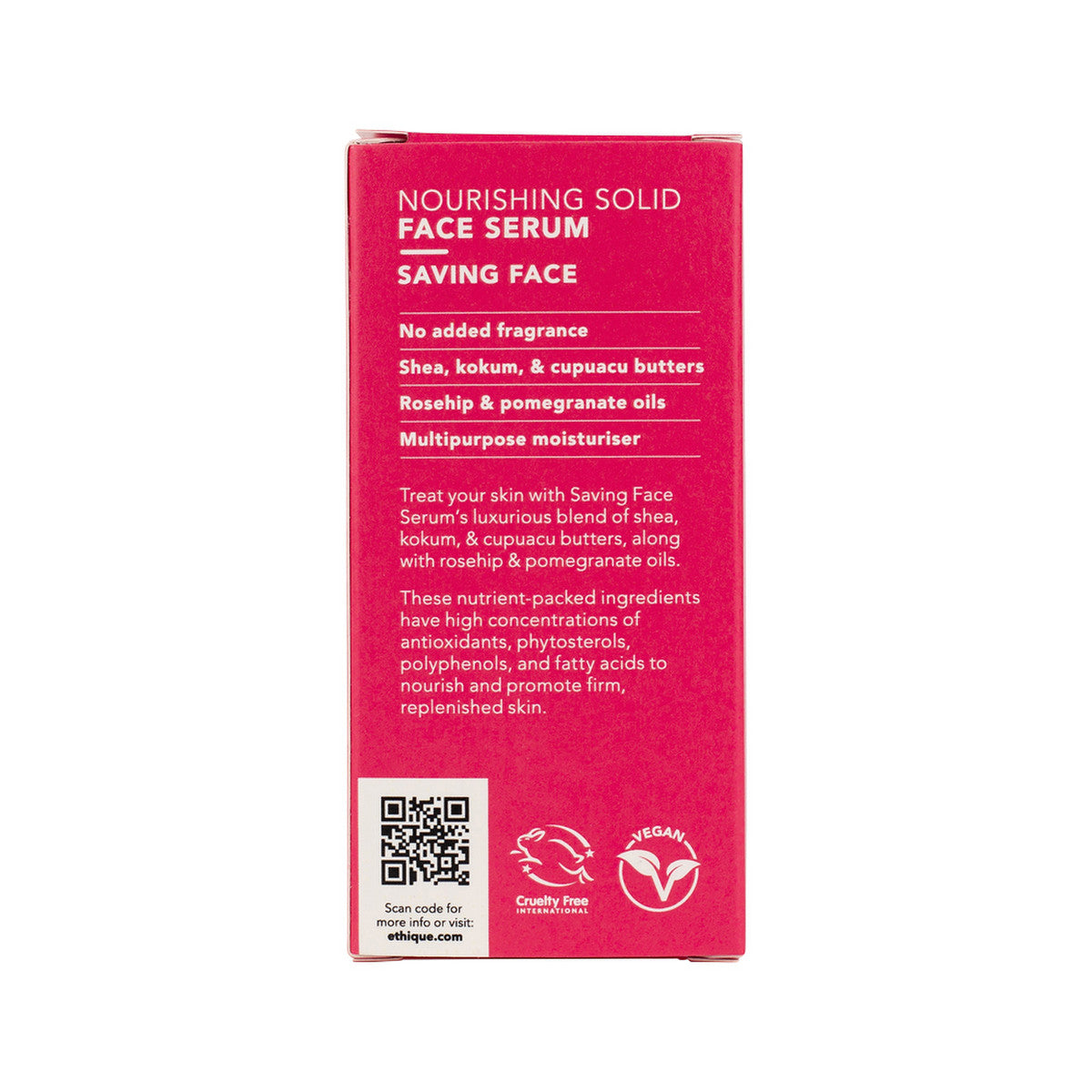Ethique Face Serum Nourishing Solid Saving Face (For All Skin Types) 65g - Cutprice Online