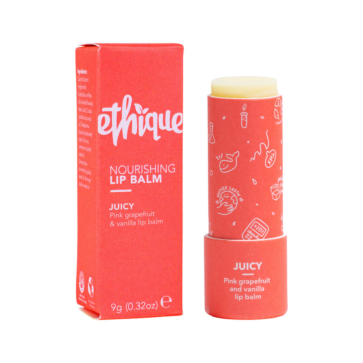 Ethique Lip Balm Nourishing Juicy Pink Grapefruit & Vanilla 9g - Cutprice Online