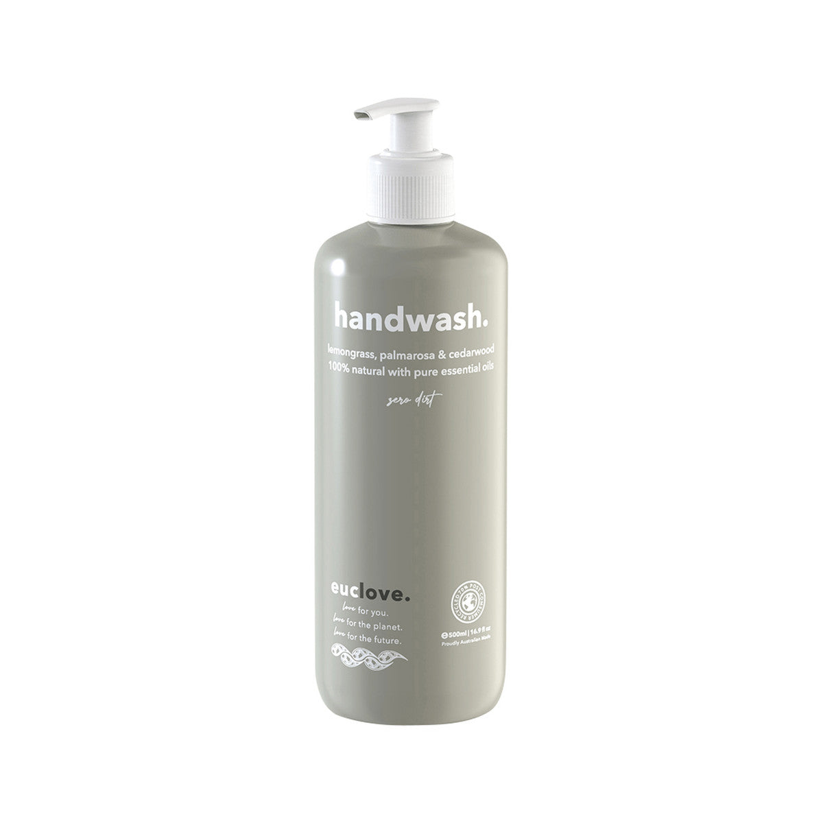 Euclove Hand Wash Lemongrass, Palmarosa & Cedarwood Pump 500ml EUCLOVE