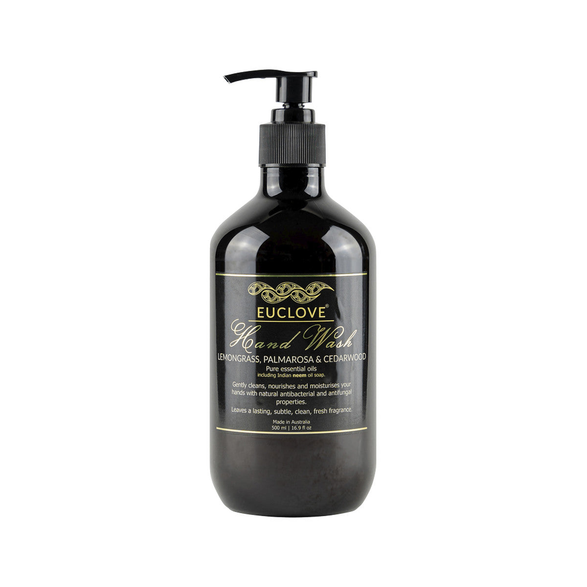 Euclove Hand Wash Lemongrass, Palmarosa & Cedarwood Pump 500ml EUCLOVE