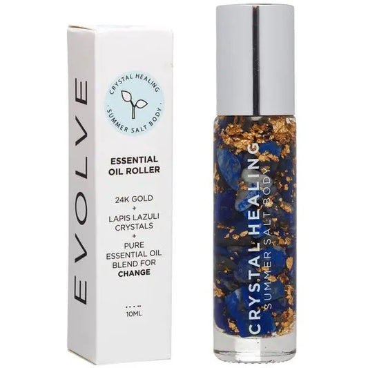 SUMMER SALT BODY Essential Oil Roller With 24K Gold Evolve - Lapis Lazuli Crystals 10ml SUMMER SALT BODY