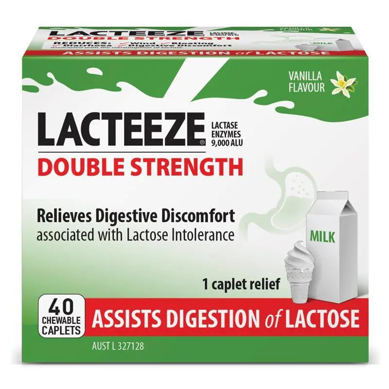 Lacteeze Double Strength 40 Chewable Caplets LACTEEZE