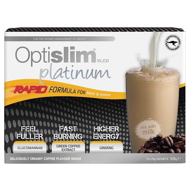 Optislim VLCD Platinum Coffee Shake 21x25g Sachets - Cutprice Online