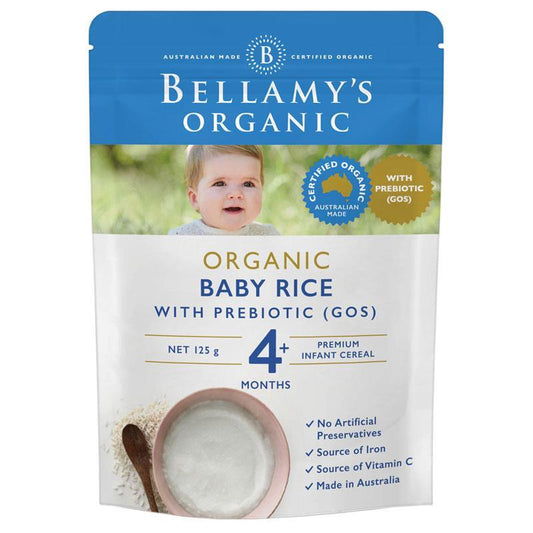 Bellamy's Organic Baby Rice Cereal With Prebiotic 125g - Cutprice Online