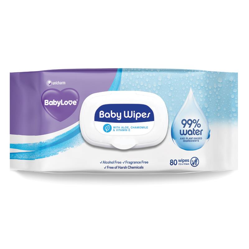 Babylove Water Wipes 80 Pack - Cutprice Online