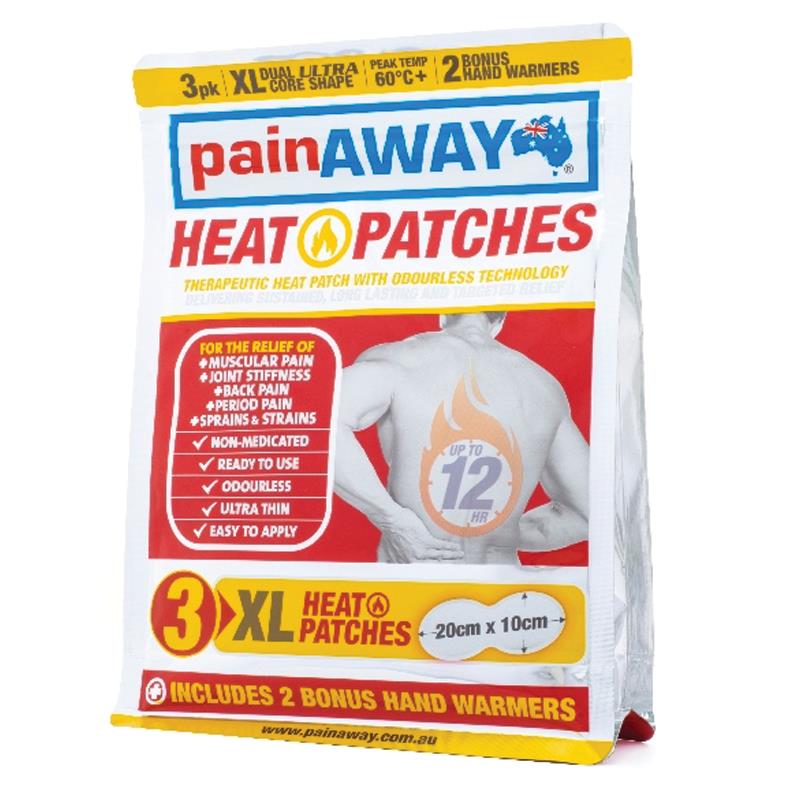 Pain Away Heat Patches XL 3 Pack - Cutprice Online