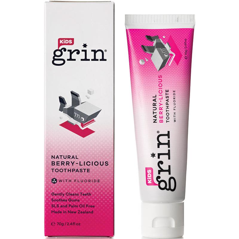 GRIN Toothpaste Kids Berry-Licious with Fluoride 70g - Cutprice Online