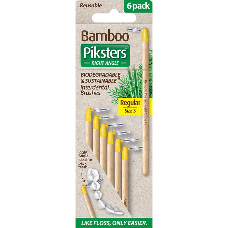 Piksters Bamboo Inter Brush Right Angle 6 Pack Size 3 - Cutprice Online