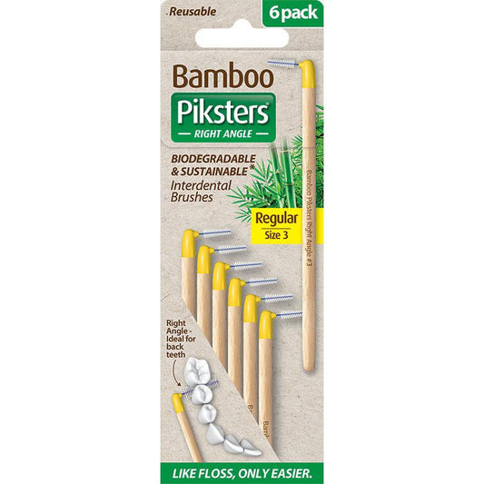 Piksters Bamboo Inter Brush Right Angle 6 Pack Size 3 - Cutprice Online