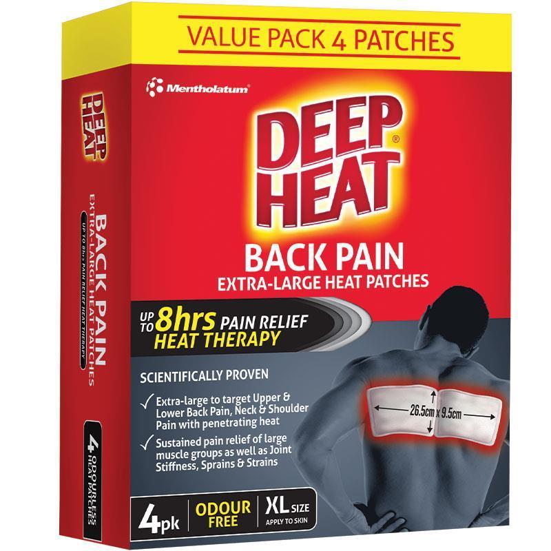 Deep Heat Extra Large Heat Back Patches 4 Pack - Cutprice Online