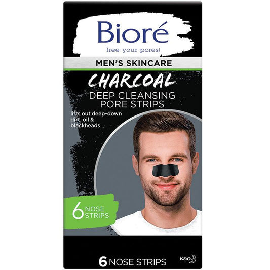 Bioré Men's Charcoal Deep Cleansing Pore Strips 6 Pack - Cutprice Online