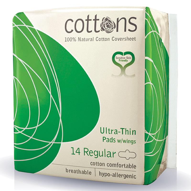 Cottons Ultra-Thin Pads Regular With Wings 14 - Cutprice Online