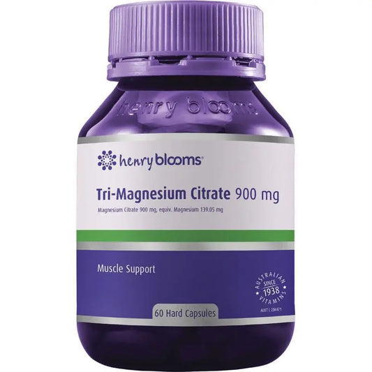 Henry Blooms Tri-Magnesium Citrate 900mg 60 Capsules HENRY BLOOMS