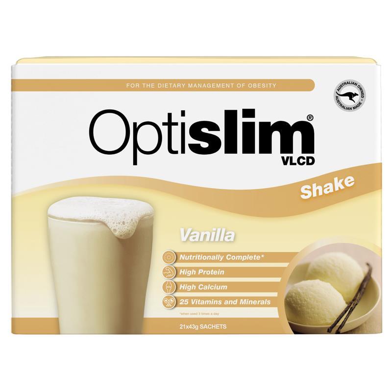 Optislim VLCD Meal Replacement Shake Vanilla 21x43g Sachets - Cutprice Online