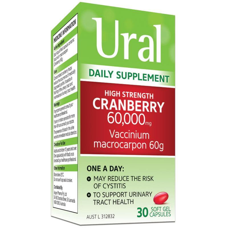 Ural High Strength Cranberry 60000mg 30 Capsules - Cutprice Online