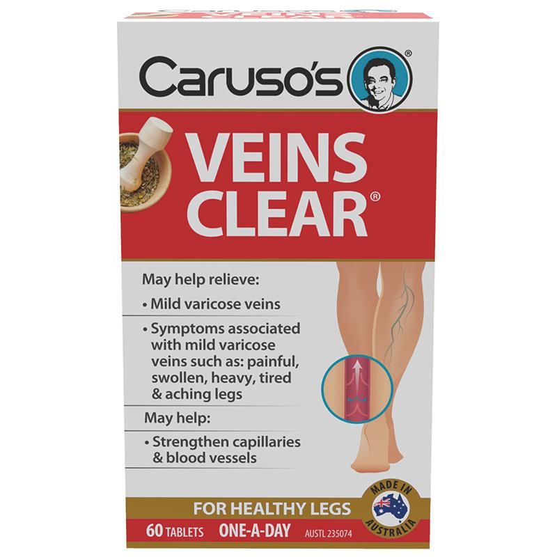 Caruso's Natural Health Veins Clear 60 Tablets - Cutprice Online