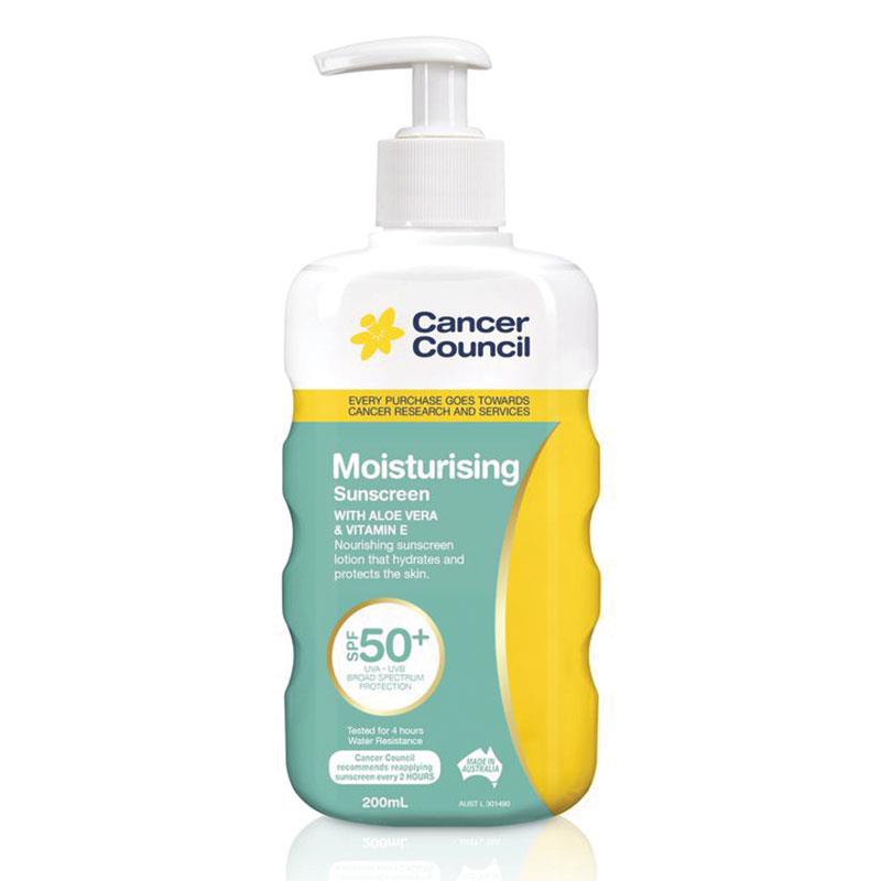 Cancer Council Moisturising Pump SPF 50+ 200ml - Cutprice Online