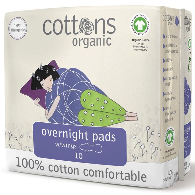 Cottons Overnight 10 Pads - Cutprice Online