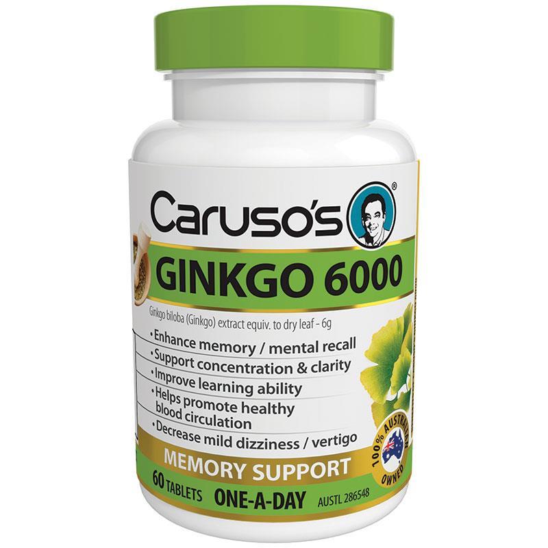 CARUSO'S NATURAL HEALTH ONE A DAY GINKGO 6000 60 TABLETS - Cutprice Online