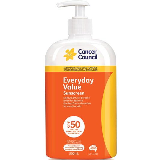 Cancer Council SPF 50 Everyday 500ml Pump - Cutprice Online