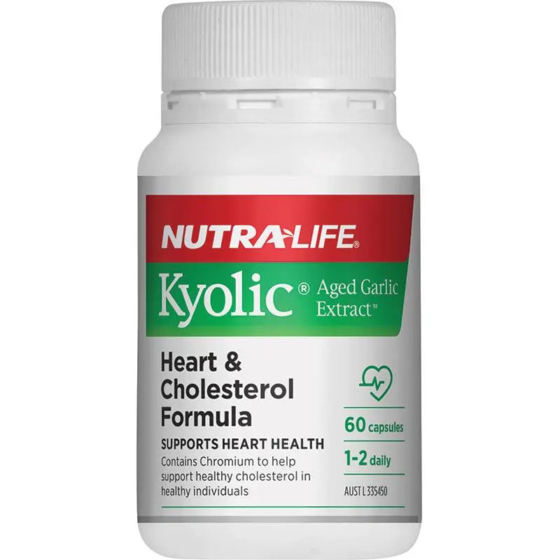 Nutra-Life Kyolic Aged Garlic Extract Heart & Cholesterol Formula 60 Capsules NUTRA-LIFE