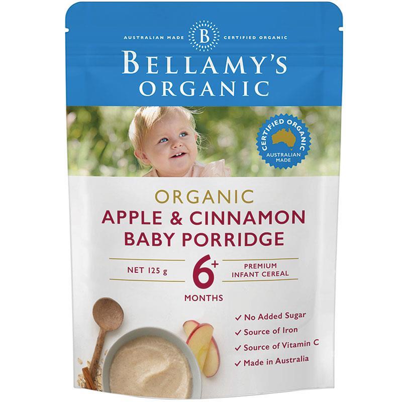Bellamys Organic Apple Cinnamon Baby Porridge 125g - Cutprice Online