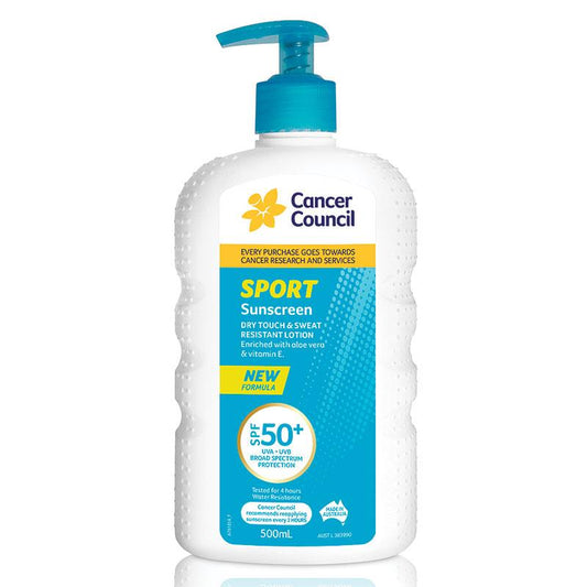 Cancer Council SPF 50 Sport Dry Touch & Sweat Resistant 500ml - Cutprice Online