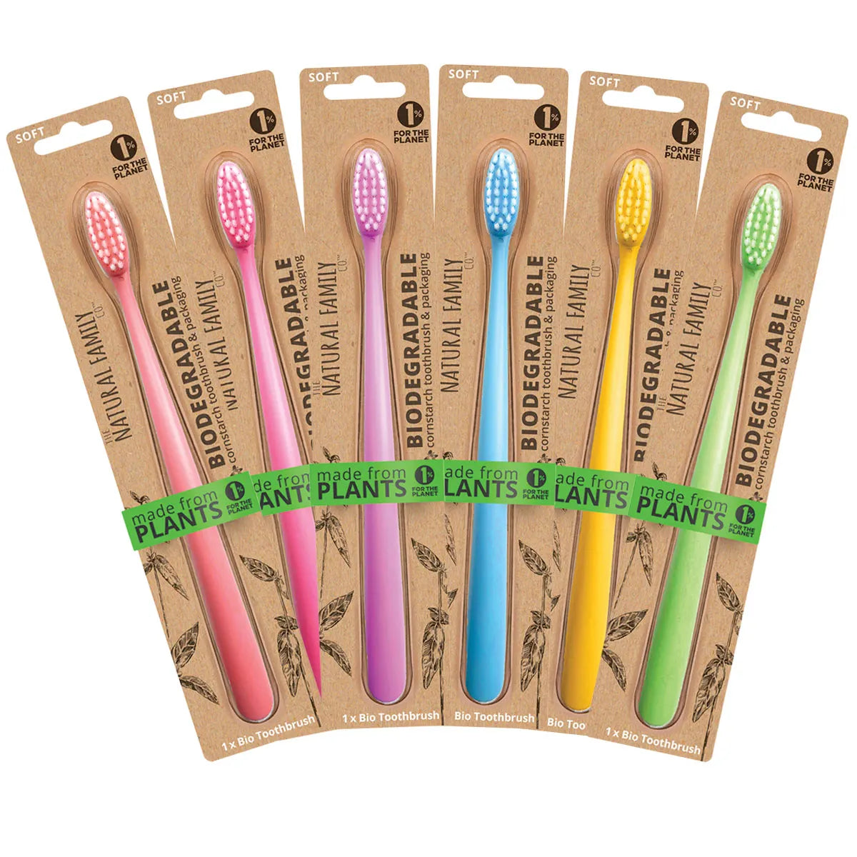 NFCO. Bio Toothbrush Neon Soft (Colours may vary) (Single)