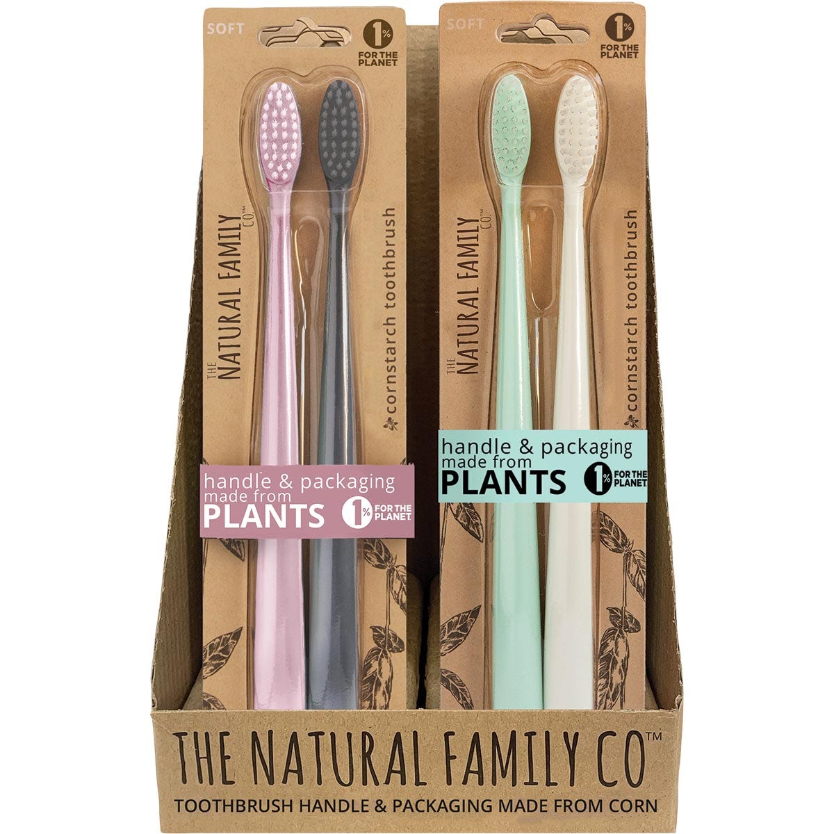 NFCO. Bio Toothbrush (Twin Pack) Soft - Assorted Colours 8x2pk - Cutprice Online