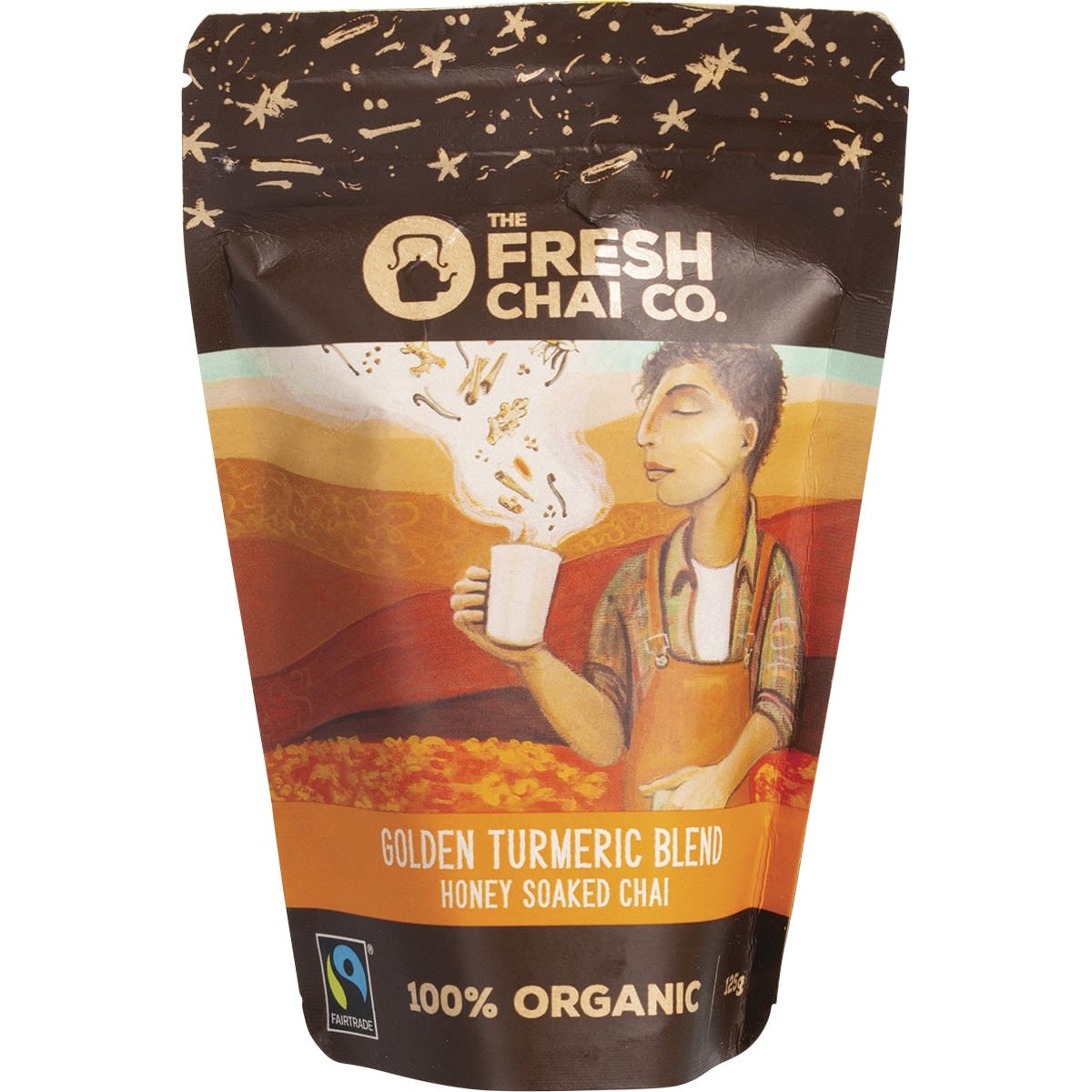 THE FRESH CHAI CO Golden Turmeric Blend Honey Soaked Chai 125g - Cutprice Online