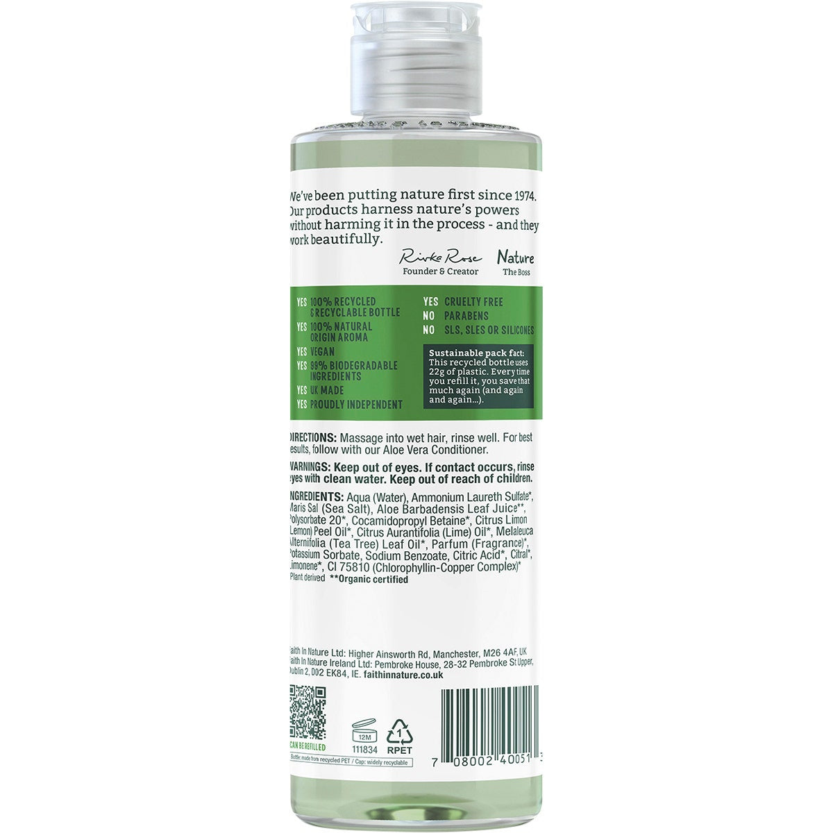 FAITH IN NATURE Shampoo Rejuvenating Aloe Vera 400ml - Cutprice Online