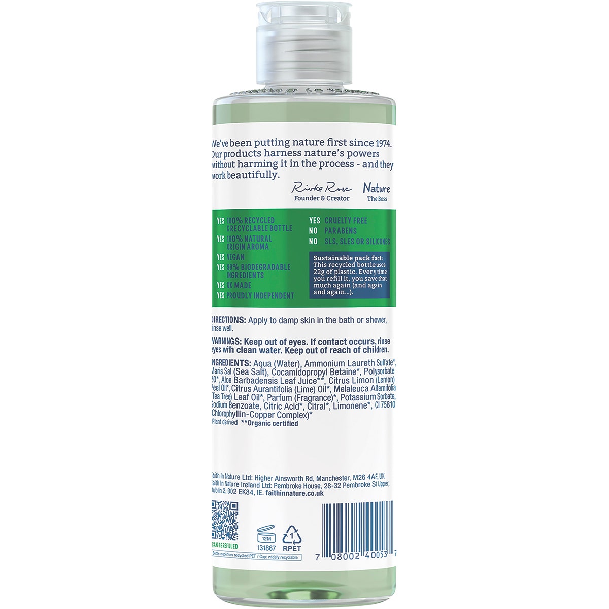 FAITH IN NATURE Body Wash Rejuvenating Aloe Vera 400ml - Cutprice Online