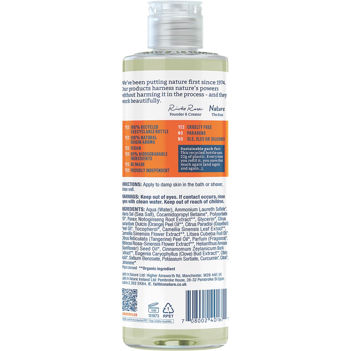 FAITH IN NATURE Body Wash Invigorating Grapefruit & Orange 400ml - Cutprice Online