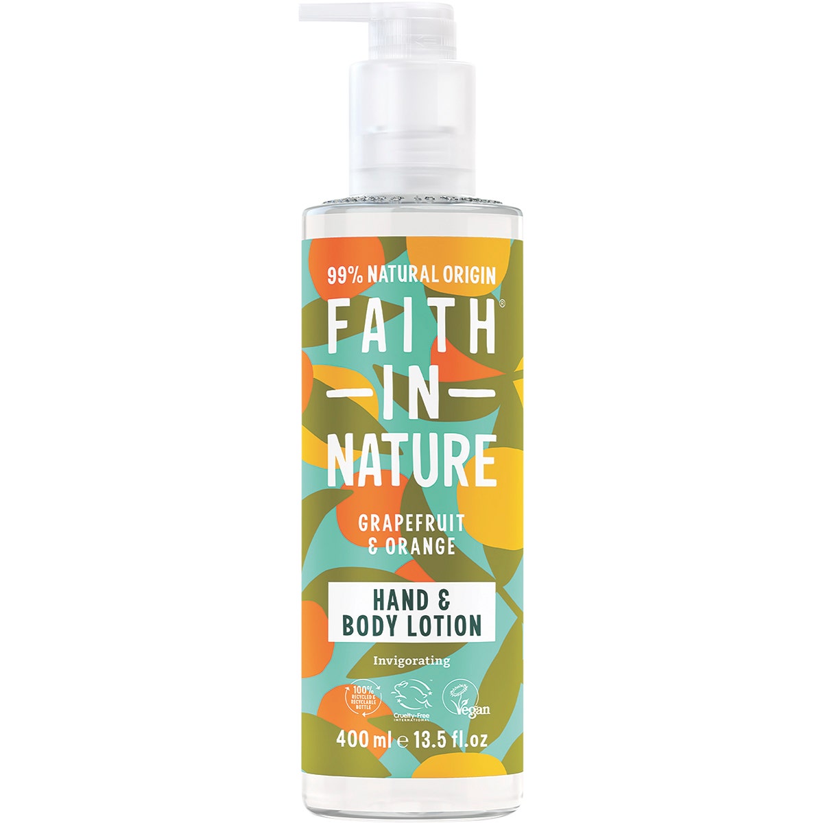 FAITH IN NATURE Hand & Body Lotion Invigorating Grapefruit & Orange 400ml - Cutprice Online