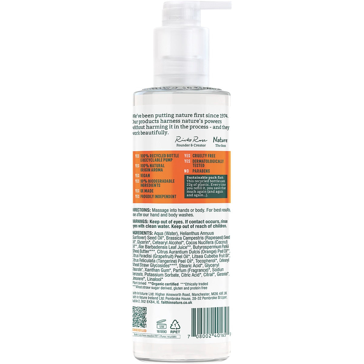 FAITH IN NATURE Hand & Body Lotion Invigorating Grapefruit & Orange 400ml - Cutprice Online
