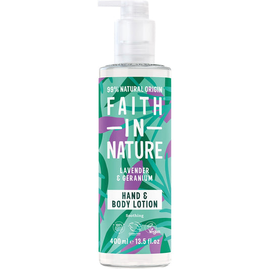 FAITH IN NATURE Hand & Body Lotion Soothing Lavender & Geranium 400ml - Cutprice Online