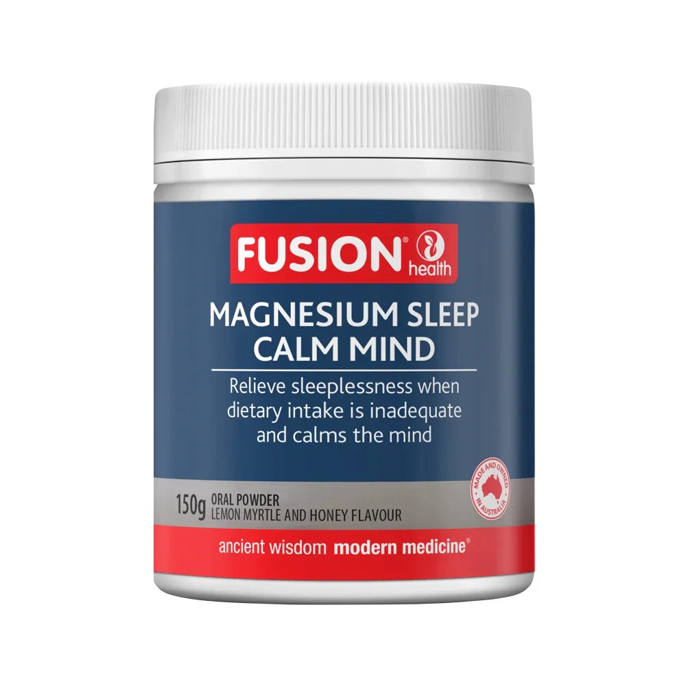 Fusion Health Magnesium Sleep Calm Mind Oral Powder Lemon Myrtle and Honey 150g - Cutprice Online