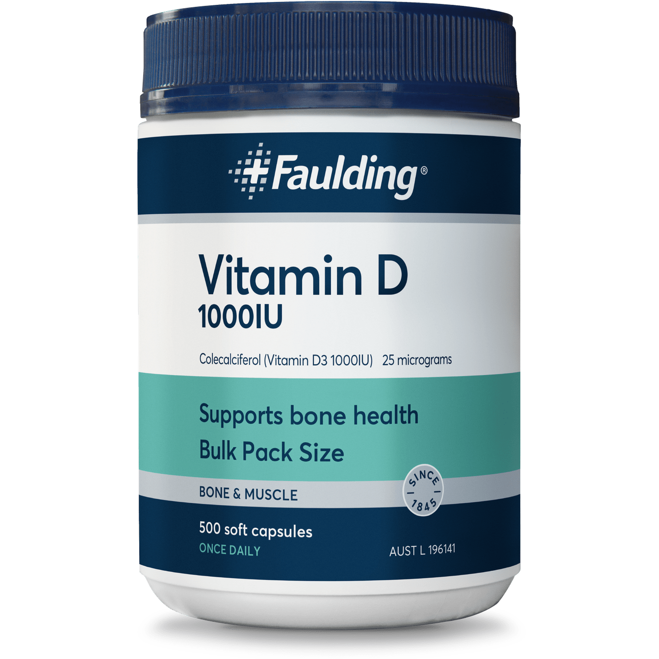 Faulding Vitamin D 1000IU 500 Caps - Cutprice Online