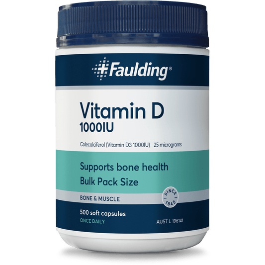 Faulding Vitamin D 1000IU 500 Caps - Cutprice Online
