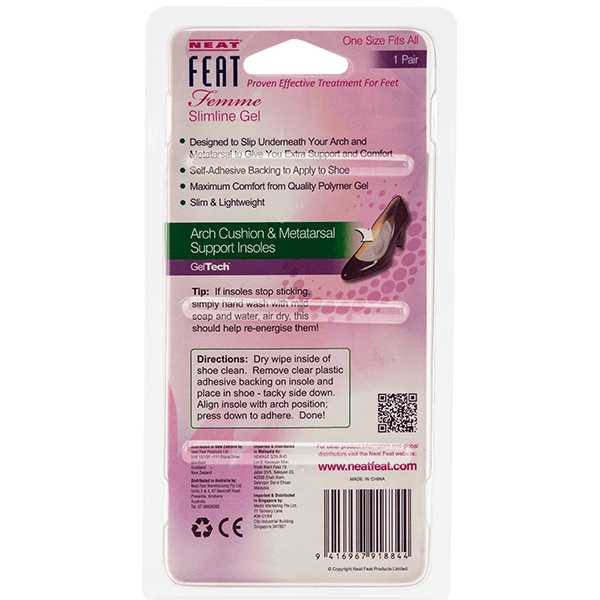 Neat Feat Femme Slimline Gel Arch Cushion & Metatarsal Insoles - Cutprice Online