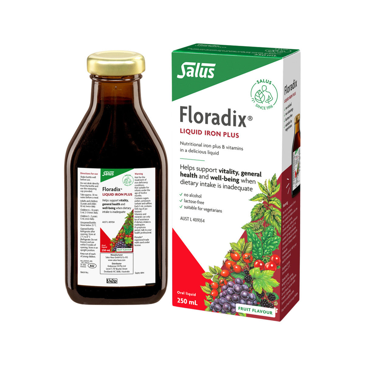 Floradix (by Salus) Liquid Iron Plus Oral Liquid 250ml - Cutprice Online