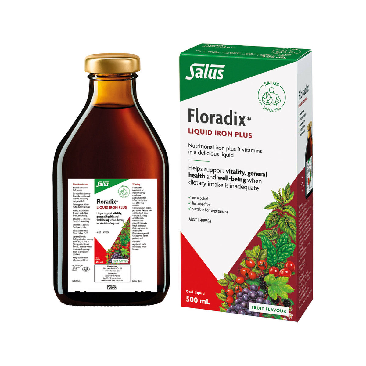 Floradix (by Salus) Liquid Iron Plus Oral Liquid 500ml - Cutprice Online
