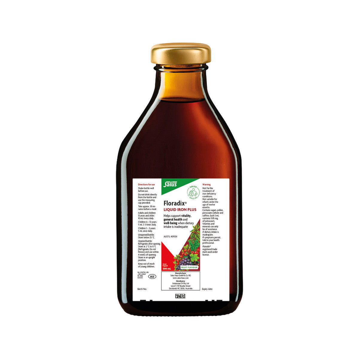 Floradix (by Salus) Liquid Iron Plus Oral Liquid 500ml - Cutprice Online