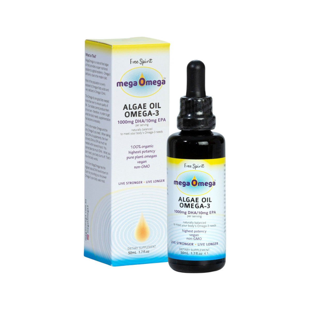 Free Spirit MegaOmega Algae Oil Omega-3 50ml - Cutprice Online