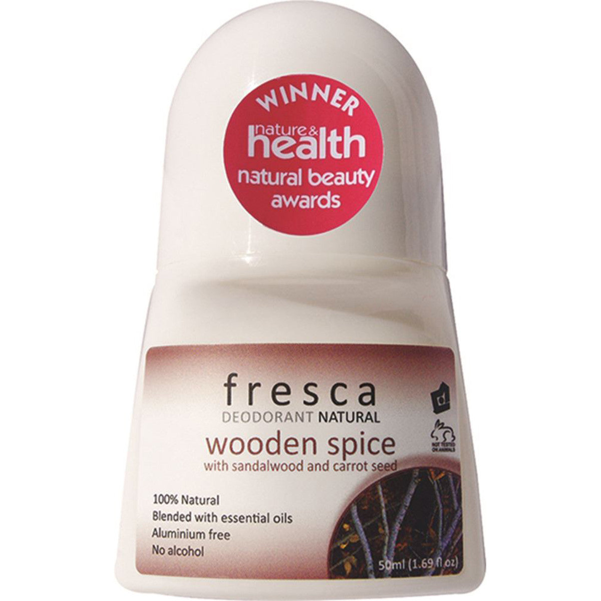 Fresca Natural Deodorant Wooden Spice (with Sandalwood & Carrot Oil) 50ml - Cutprice Online