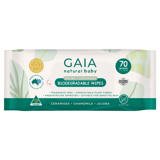 GAIA Biodegradable Water Wipes 70 Pack
