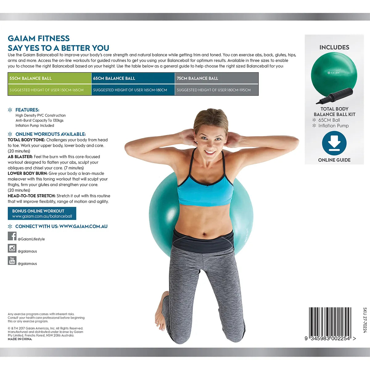 GAIAM Balance Ball 65cm 1 - Cutprice Online